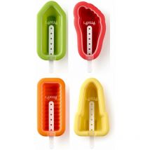 Lekue - Lékué - Stampi per ghiacciolo, conico, impilabile, in silicone, multicolore, 6,5 x 13,5 x 10,5 cm, 4 pezzi