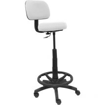 Llanos Bali Hocker weiß – Ergonomischer Barhocker – Höhenverstellbar – Fußstütze aus Nylon – 360° drehbar – 36 Monate Garantie