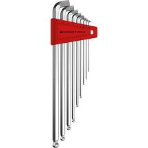 Pb Swiss Tools - Juego de llave Allen en soporte de plástico 9 unidades 15-10 mm Cabeza esférica de 100 grados