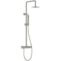 Llavisan - Kibath Columna Ducha monomando pro redonda de 78-125 cm acabado niquel cepillado fabricado en latón