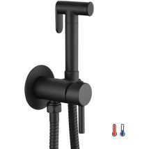 Llavisan - Kibath Grifo wc higiene íntima 2 aguas negro mate fabricado en latón