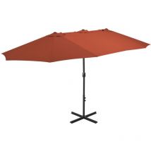 Parasol avec poteau en aluminium 460 x 270 cm orange
