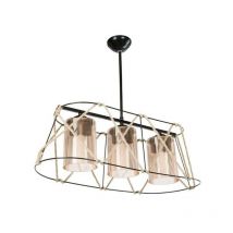 Tezeta - Lámpara colgante Gezegen ASZ0986 3 luces metal negro y cuerda
