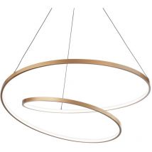 Ideal Lux - Lámpara colgante integrada led decorativa en forma de remolino dorada, 3000K