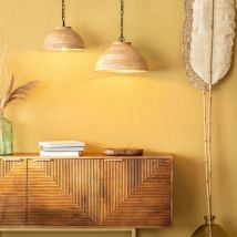 Iluzzia - Lámpara Colgante Madera Zeil Naisha s Marrón
