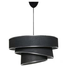 Lámpara de techo de tela y metal ajustable en altura - d. 40 x a. 30-70 cm - Negro y plateado - tairon