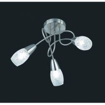 Trio - Colmar Niquel Foco 3 Led Spot Cristal Satinado Ø47 cm Iluminación