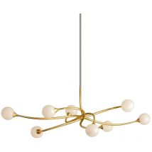 Hudson Valley Lighting - Signature 8 Luz Lineal Pan de Oro, Vidrio