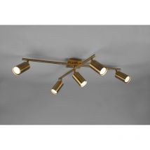 Lámpara De Techo Con 5 Focos Orientables Marley Latón Envejecido Trio Lighting