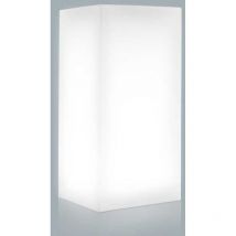 Jardinera rectangular de resina 80x35 cm mod. Flowerpot con Led multicolor con batería solar