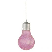 Energy - Lámpara de araña de luz estructura de vidrio dormitorio de vidrio rosa plateado