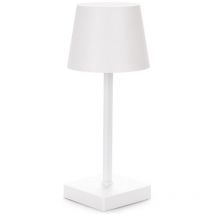 Trade Shop Traesio - Trade Shop - Lámpara De Mesa Led Táctil Luz Cálida Regulable Batería Recargable Usb - Blanco
