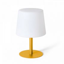 Oviala - Lampara de mesa 30 cm de acero y polietileno amarilla Bell