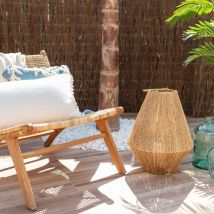 Iluzzia - Lámpara de Mesa Yute Tuareg Color Natural con Control Remoto