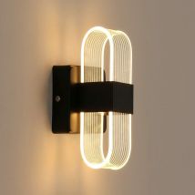 Comely - Lámpara de pared led, Aplique de pared interior moderno, Aplique de pared interior 12W 3000-6000K Blanco cálido Luz blanca fría Luz natural