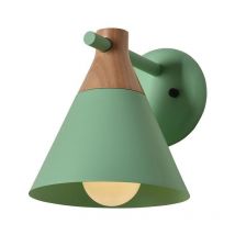Aplique de Pared Moderno Lámparas de Pared Madera y Metal Iluminación Interior Luz de Pared Simple Verde