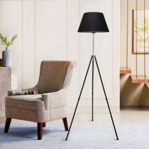 Lux.pro - Lámpara de pie Livingston 1xE27 20 w metal tela 21 x ø 38 cm negro / plateado [ ]