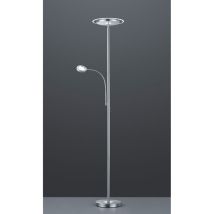 Defibrico - Lámpara de pie led con foco de lectura regulable Ackbar Nickel Trio Lighting