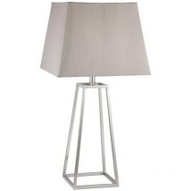 Lámpara de sobremesa rinconera modelo Biccoca acabado niquel satinado 61cm(alto) 30cm(ancho).