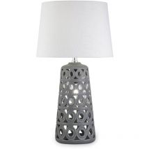 Ilajp - Lámpara de sobremesa rinconera modelo Mónaco acabado gris 56cm(alto) 30cm(ancho).