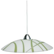 Energy - Suspensión en placa de vidrio cromado blanco verde diam.50xh.18 cm