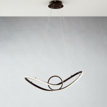 Bonetti Illumina - Lámpara de suspensión en metal Marrón led integrado 68x24x h 150 cm