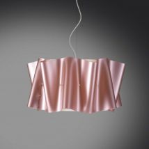 Lámpara de suspensión folio pantalla en Polilux Rosa diámetro 60x h32 cm