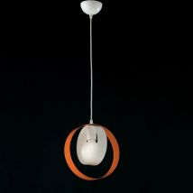 Bonetti Illumina - Lámpara de suspensión para dormitorio en hierro Blanco Naranja una luz 25x h27 cm