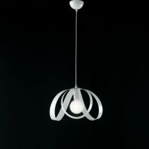 Lámpara de suspensión para dormitorio en hierro blanco una luz 32x h24 cm
