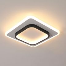 Comely - Lámpara de techo led moderna de acrílico cuadrado, negro y blanco, adecuada para baño, sala de estar, dormitorio, cocina y pasillo - 30W