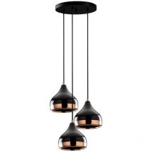 Lámpara colgante de metal negro y cobre con base esférica D37 cm - yildo