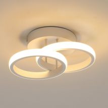 Goeco - Lámpara de techo led, diseño de anillo, 2 placas led integradas, 22 w, luz blanca cálida de 3000 k, moderna lámpara de techo empotrada para
