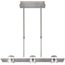 Lámpara lineal 3 luces modelo Fanton acabado niquel satinado 65 cm(alto) 64 cm(ancho) 12 cm (fondo).