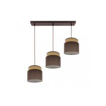 Lampara lineal marron/Natural modelo Kandy 3luces colgantes regulable - Fabrilamp