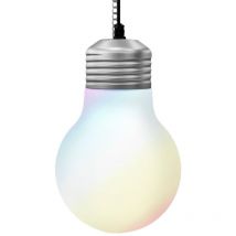 Ldk Garden - LOLAhome Lámpara exterior Bombilla Chill Out + led rgb con Mando. Lámpara Blanca de Techo, ø 20x34 cm, IP-65. led 9 w - 720 Lm. Para