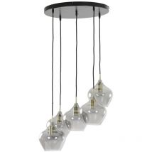 Light & Living - lámpara colgante - Rakel - bronce - vidrio -