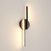 Goeco - Aplique de Pared led Interior Negro 45CM x 12CM, Aluminio Lámpara de Pared Moderna 16W, 3000K Luz Cálida para Salón Pasillo Baño Escalera