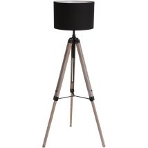 Mexlite - lámpara de pie - Triek - negro - metal tejido - ø 75cm