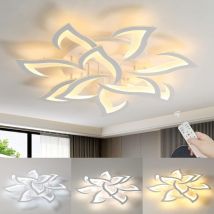 Plafones led Regulable con Control Remoto, Lámpara de Techo Moderno Blanco de 84W 9450LM con Diseño de Pétalos de Acrílico para Salón Dormitorio