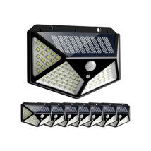 Highsam - Lámparas solares 100LED IP65 al aire libre a prueba de agua - 8 Pack