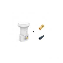 ME - lnb Single 0,1 dB Full hd 4K Ultra hd Redline WL1 + 1 Fiche f Or + Capuchon de Protection Etanchéité