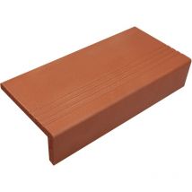 Ammonit Keramik - Längsschenkel mit Rille Spaltplatte 24 x 11,5 x 5,2 cm rot-natur Spaltplatte