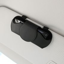 1 porte-lunettes pour pare-soleil de voiture, étui à lunettes de voiture en cuir, porte-lunettes magnétique pour voiture, accessoires d'intérieur de