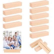 10 Pièces Bois Porte-cartes,Bois Naturel Support Photo Carte,Porte Carte Bois,pour Mariages, Restaurants, Conférences,Banquets et Fêtes - Lntyq