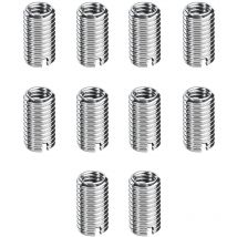 10 Pièces Insert Fileté M8/M10, Insert de Filetage Autotaraudeur, Écrous à Visser M8 x 1,25 mm Femelle, M10 x 1,5 mm Mâle, 12mm Long, Kit de