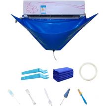 10 pièces Kit de Nettoyage Climatiseur - Housse lavage pour poussière climatisation mural avec tuyau d'eau split,135cm60cm - Lntyq