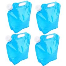 Lntyq - 10L Faltbarer Wassersack Blau 4er-Pack Faltbar Leicht zu tragen Geeignet für Outdoor-Sport Camping Zusammenklappbarer Wasserkanister