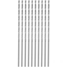 10pcs Extra Longue Perceuse Mèches Foret Hélicoïdal, 2mm hss Perceuse Mèche avec Haute-Vitesse Acier Droit Tige 200mm Longueur pour Métal Boiserie