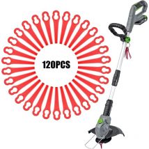 Lntyq - 120 Pièces Jardin Tondeuse Plastique Lames, Coupe Bordure Rouge Lames, Lames Rechange Coupe Bordure, pour Jardin et Pelouse Coupe Bordures,