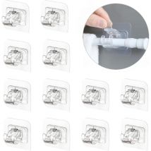12Pcs Support de Tringle à Rideau Supports de Tringle à Rideaux sans Perçage, Supports de Tringle Auto-adhésifs,Supports de Tringle Auto-adhésifs